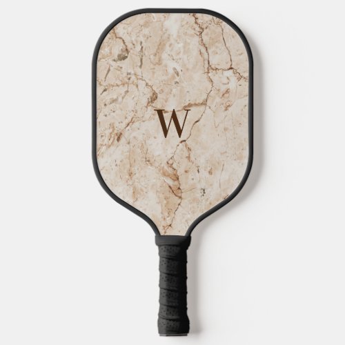 Brown and Beige Marble  Pickleball Paddle