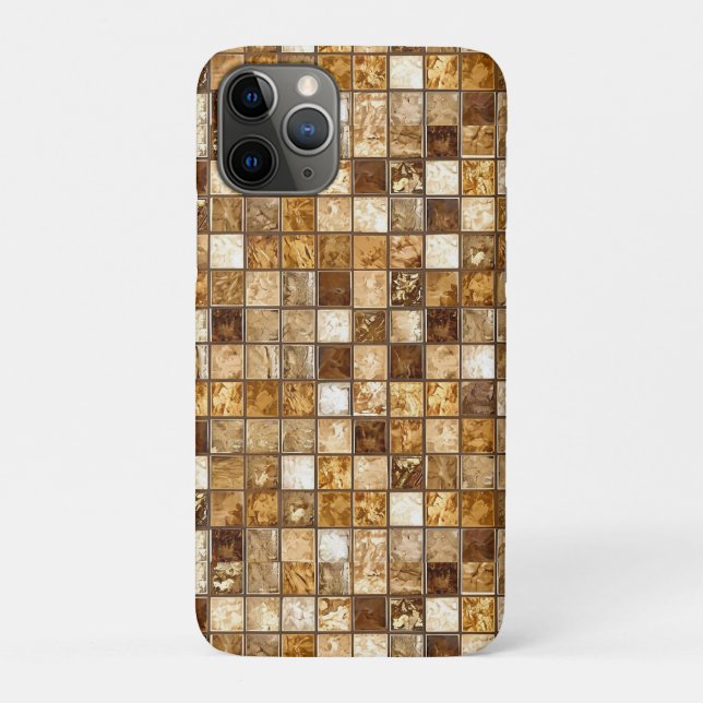 Brown and Beige Mosaic Tile Wall Case-Mate iPhone Case (Back)