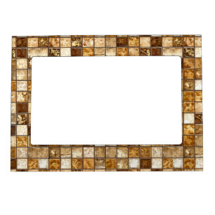 Brown and Beige Mosaic Tile Wall Magnetic Frame