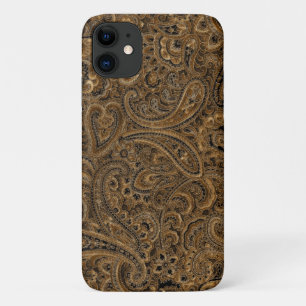Brown And Beige Ornate Floral Paisley Pattern iPhone 11 Case