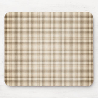 Brown and Beige Plaid Mouse Pad