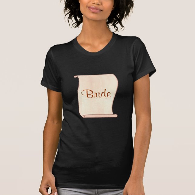 Brown and Beige Scroll bride t shirts (Front)