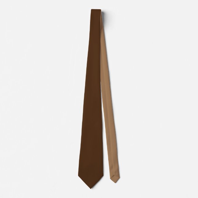 Brown and beige solid color custom neck tie gift (Front)