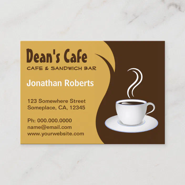 Cafe Coffee Personalized Business Cards