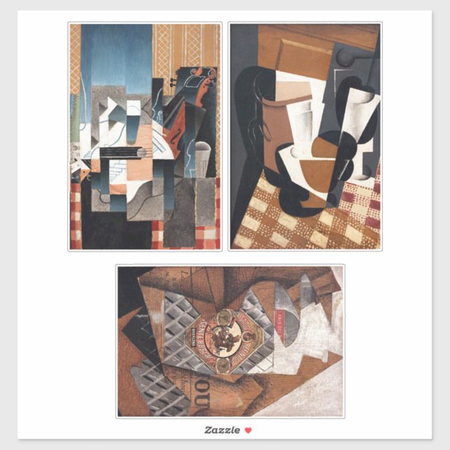 Brown and Black Abstract art collage sheet Sticker (Sheet)