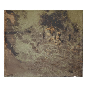 Brown and black abstract painting duvet cover