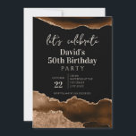 Brown and Black Agate 50th Birthday Party Invitation<br><div class="desc">Brown and Black Agate 50th Birthday Party Invitation</div>