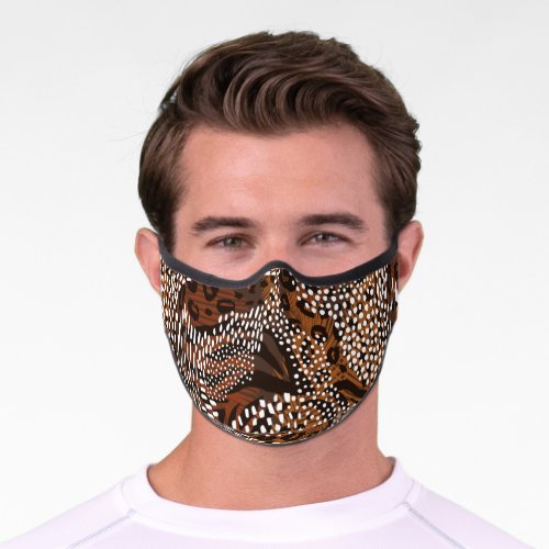 Brown and Black Animal Print Pattern Premium Face Mask