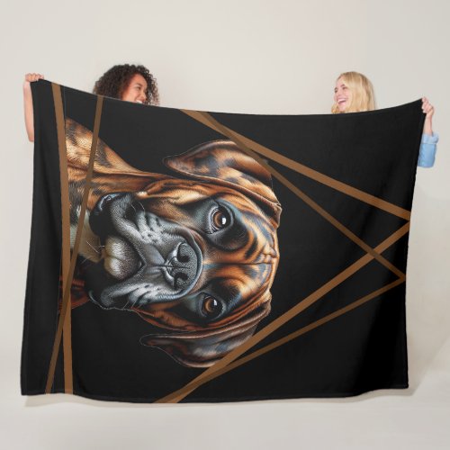 Brown and Black Brindle Boxer Lab Dog Fleece Blanket