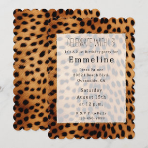 Brown and Black Cheetah Animal  Invitation