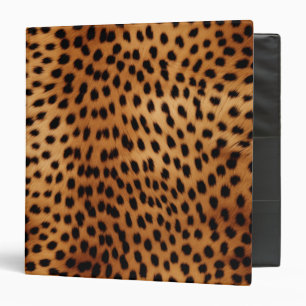 Brown and Black Cheetah Animal print 3 Ring Binder