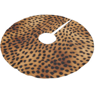 Brown and Black Cheetah Animal print Brushed Polyester Tree Skirt