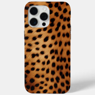 Brown and Black Cheetah Animal print iPhone 15 Pro Max Case