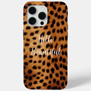 Brown and Black Cheetah Animal print iPhone 15 Pro Max Case
