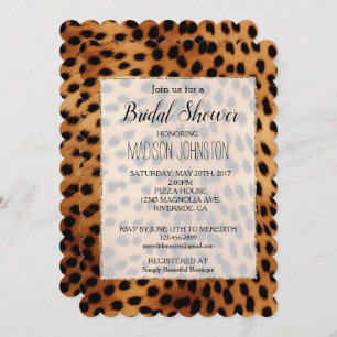 Brown and Black Cheetah Animal print Invitation