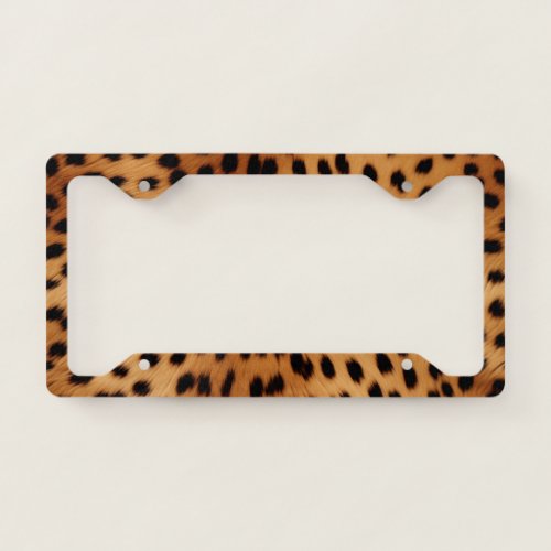 Brown and Black Cheetah Animal print License Plate Frame