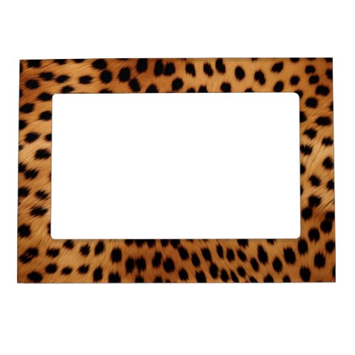Brown and Black Cheetah Animal print Magnetic Frame