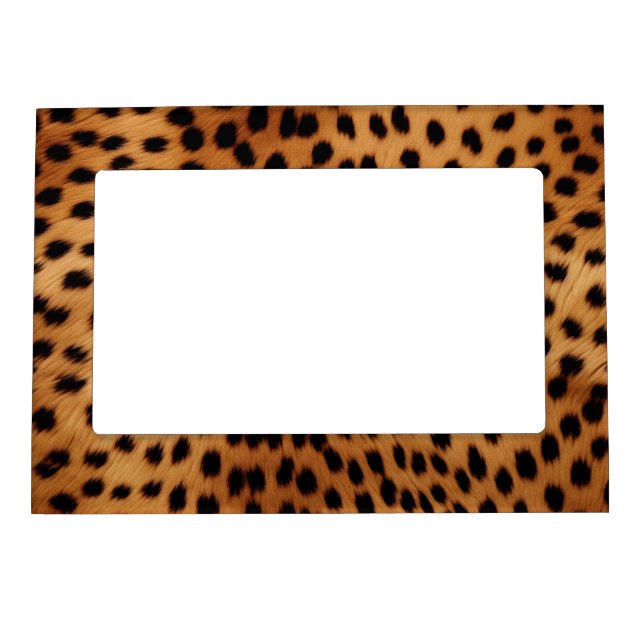 Brown and Black Cheetah Animal print Magnetic Frame (Front)
