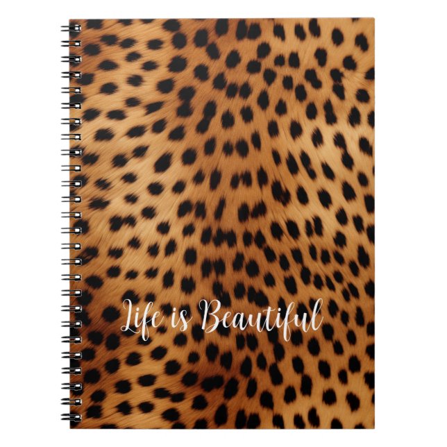 Brown and Black Cheetah Animal print Notebook (Front)