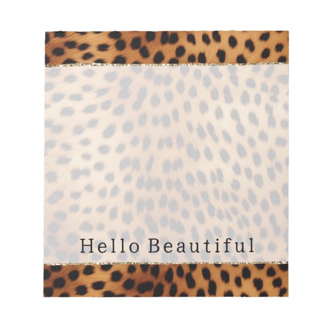 Brown and Black Cheetah Animal print Notepad (Front)