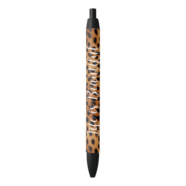 Brown and Black Cheetah Animal print Pen (Front Vertical)