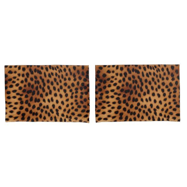 Brown and Black Cheetah Animal print Pillow Case (Front-Set)