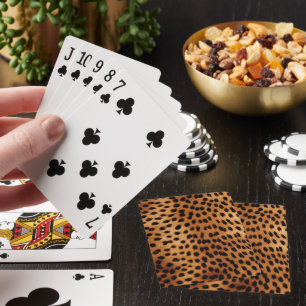 Brown and Black Cheetah Animal print Poker Cards