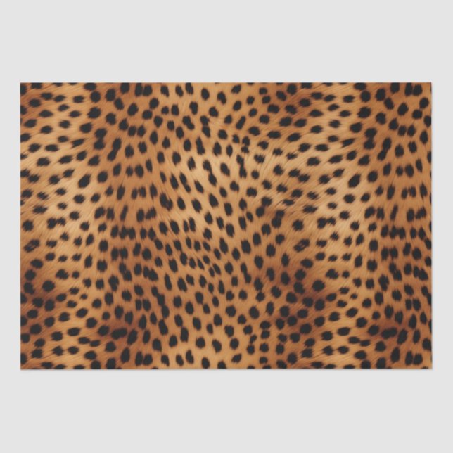 Brown and Black Cheetah Animal print Tissue Paper (Front)