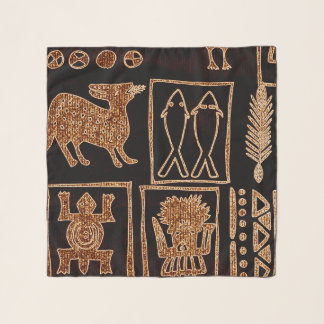 Brown and Black Ethnic Square (26" x 26"), Scarf