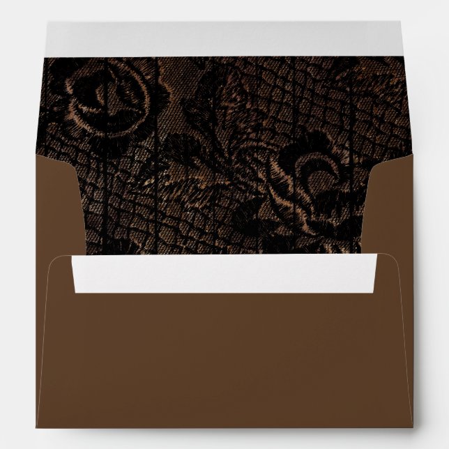 Brown and Black Faux Lace Envelope (Back (Bottom))