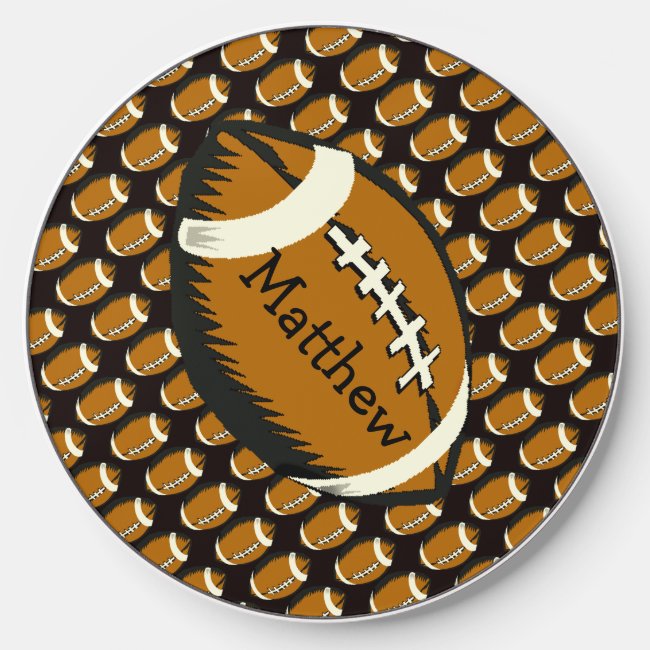 Brown and Black Football Sports Wireless Charger