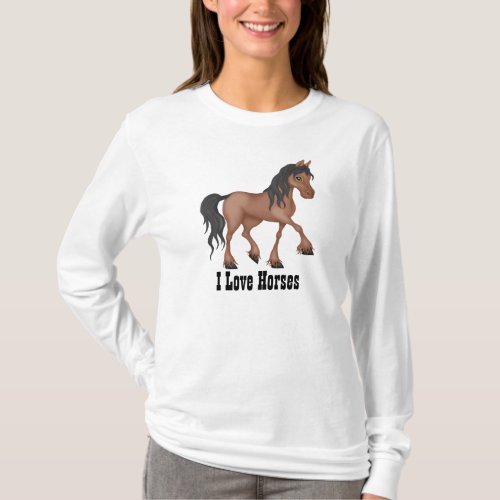 Brown and Black Horse T_Shirt