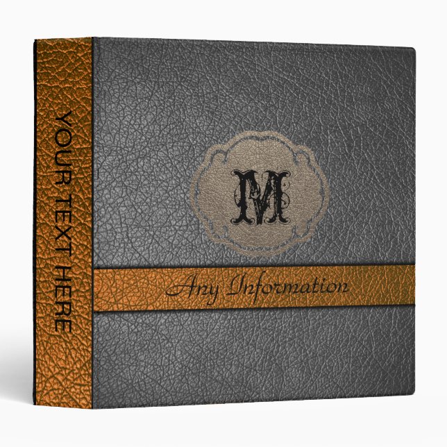 Brown and Black Leather Binder (Front/Spine)