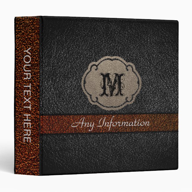 Brown and Black Leather Binder (Front/Spine)