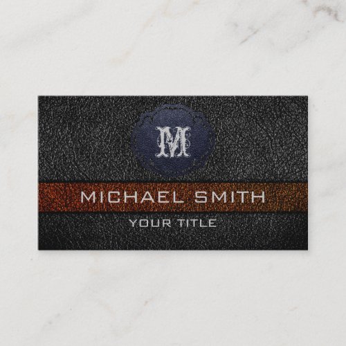 Brown and Black Leather Business Card