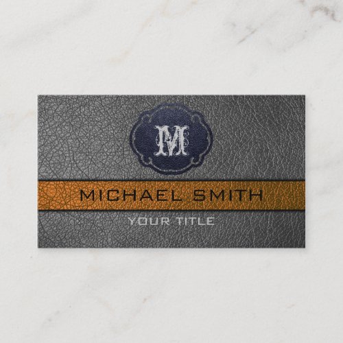 Brown and Black Leather Business Card