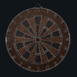 Brown and Black Leather Print Dartboard With Darts<br><div class="desc">Black and brown leather textured dart board.</div>