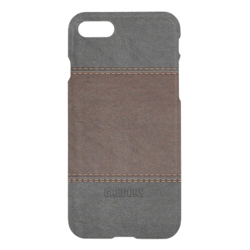 Brown And Black Leather Vintage Look iPhone SE87 Case