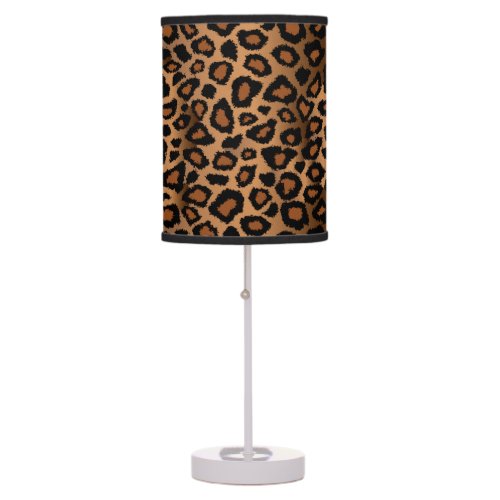 Brown and Black Leopard Animal Print Table Lamp