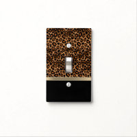 Brown and Black Leopard Light Switch Cover