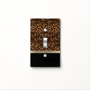 Brown and Black Leopard Light Switch Cover