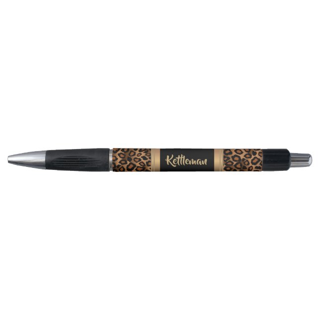 Brown and Black Leopard Pattern - Diy Text Pen (Front)