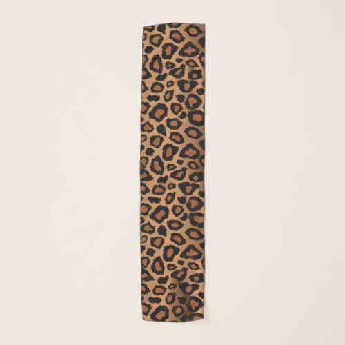 Brown and Black Leopard Print Scarf