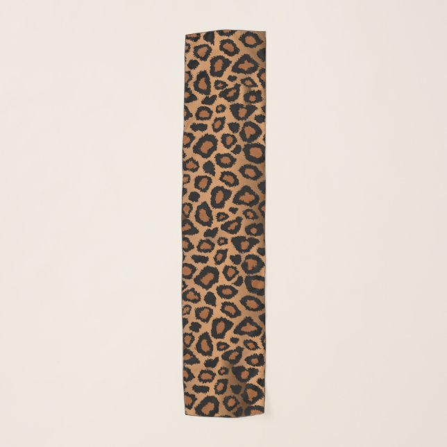 Brown and Black Leopard Print Scarf (Front)