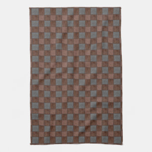Brown and Black Lg Plaid Check Towel