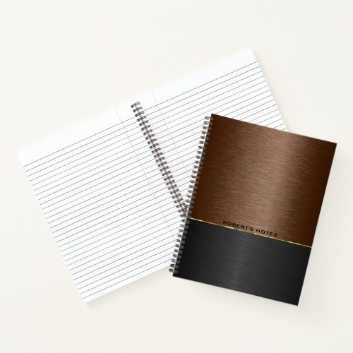 Brown and black metallic background notebook
