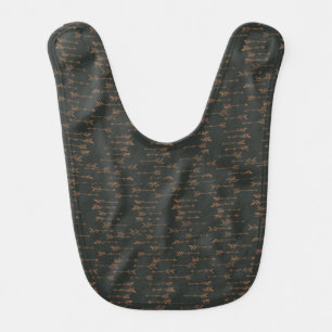 Brown and black minimalist boho arrow pattern baby bib