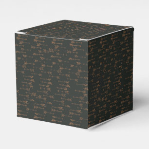 Brown and black minimalist boho arrow pattern favor boxes