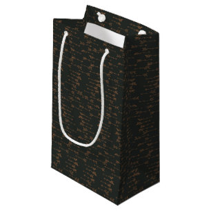 Brown and black minimalist boho arrow pattern small gift bag