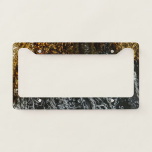 Brown and black pattern license plate frame